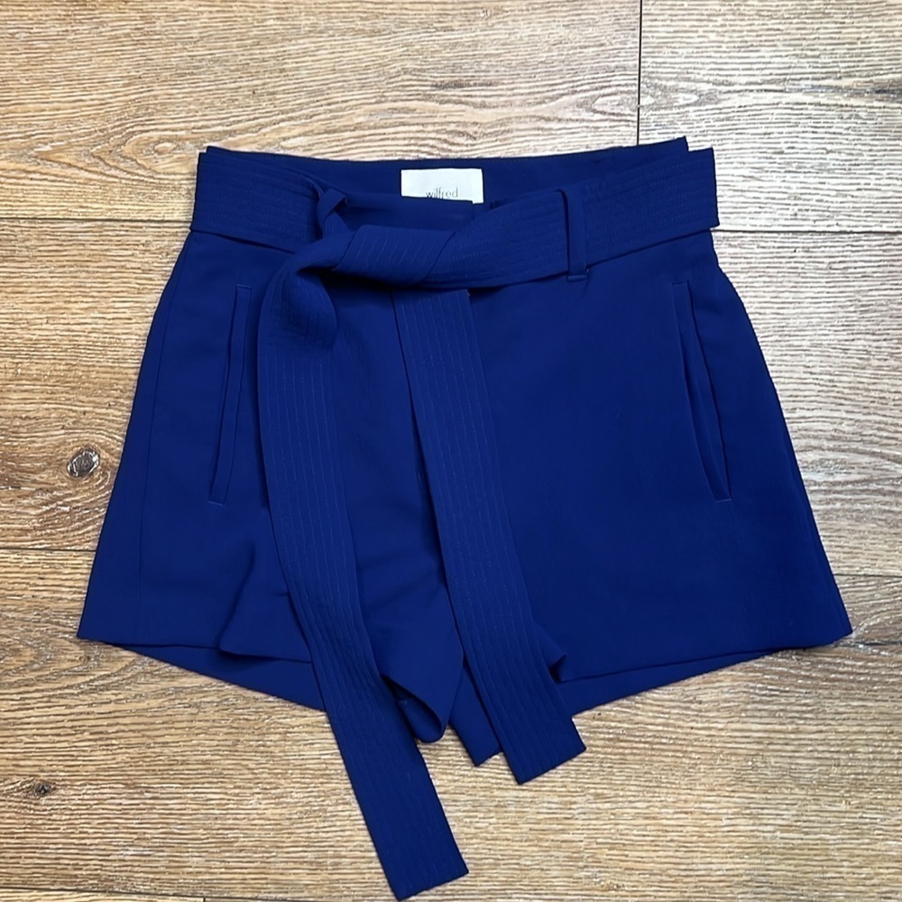 Wilfred Navy Tie-Front Shorts Size 4